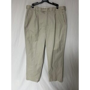Peter Christian Mens Pleated Chino Trousers Stone Beige 100% Cotton 38x31 MT06